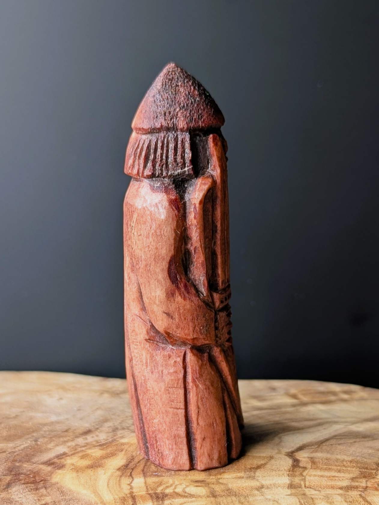 Lewis Chessmen Rook (Berserker) in Moose Antler – Hand-Carved Medieval Replica