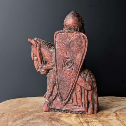 Lewis Chessmen Knight in Moose Antler – Hand-Carved Medieval Replica