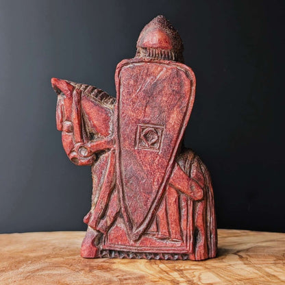 Lewis Chessmen Knight in Moose Antler – Hand-Carved Medieval Replica