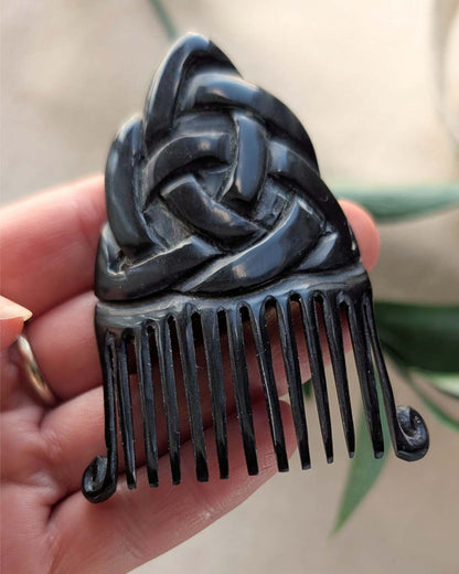 Handmade Buffalo Horn Beard Comb with Triquetra Motif | Algiz-Rune Art  Subtitle