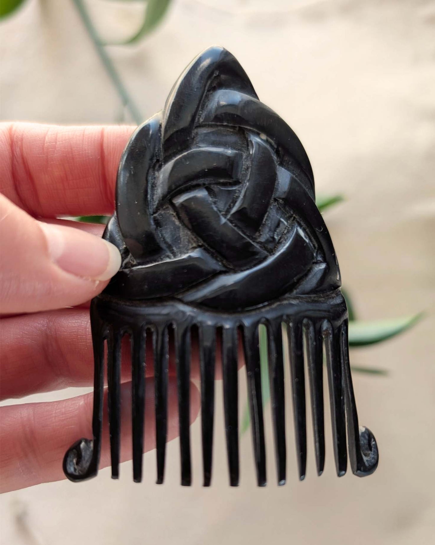 Handmade Buffalo Horn Beard Comb with Triquetra Motif | Algiz-Rune Art  Subtitle