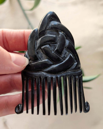 Handmade Buffalo Horn Beard Comb with Triquetra Motif | Algiz-Rune Art  Subtitle