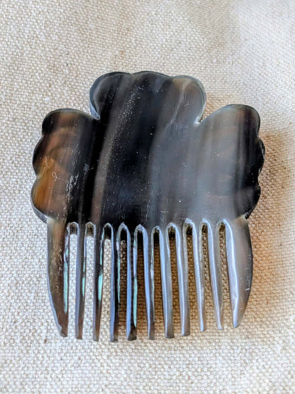 Buffalo Horn Beard Comb with Celtic Shamrock Motif | Algiz-Rune Art