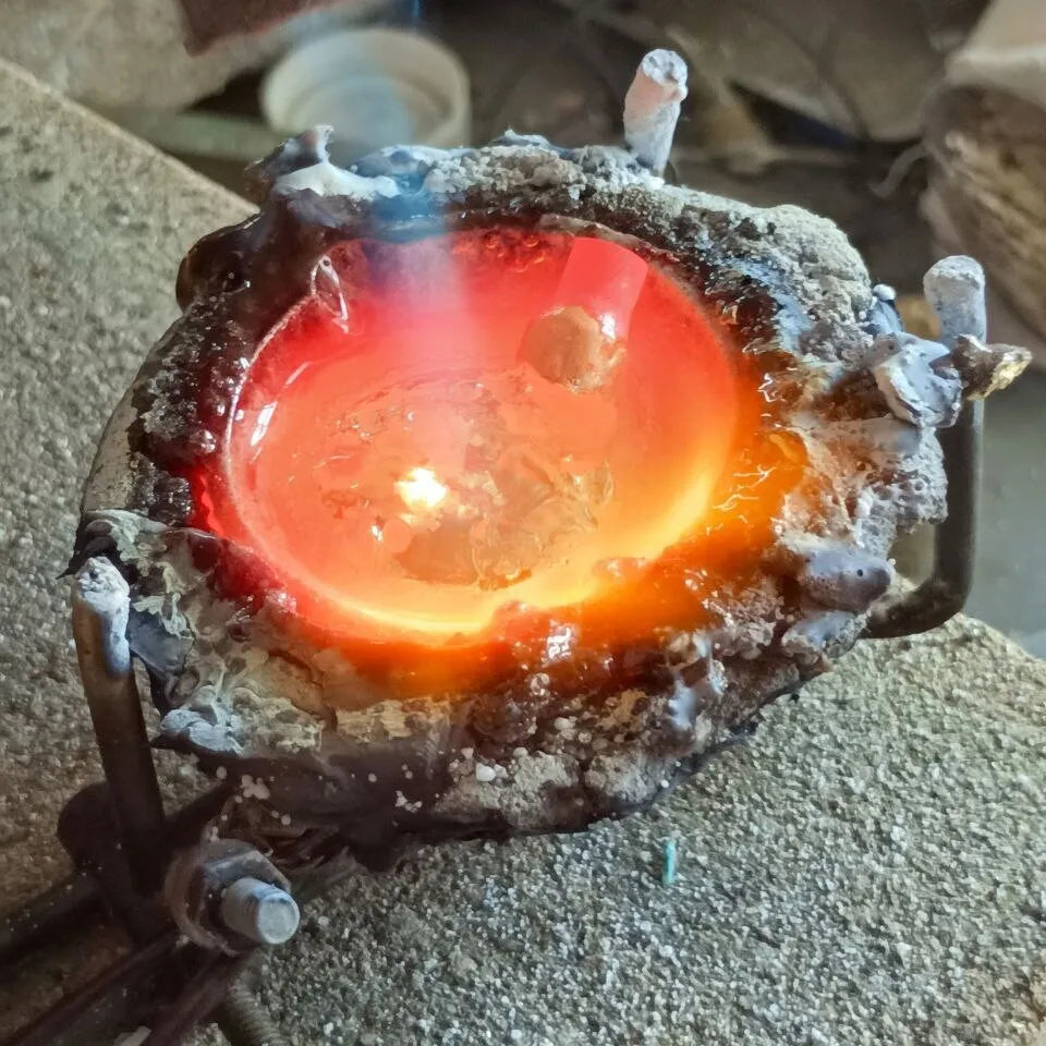 Handmade Brass Mjolnir with Red Enamel – Miniature Viking Thor’s Hammer Pendant | AlgizRune Collection