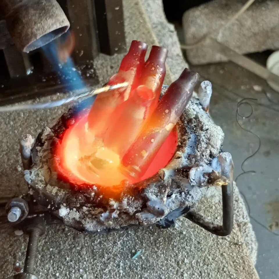 Handmade Brass Mjolnir with Red Enamel – Miniature Viking Thor’s Hammer Pendant | AlgizRune Collection