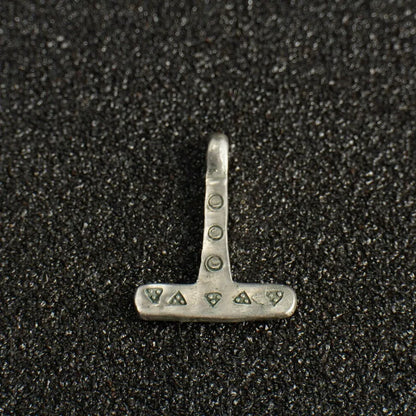 Miniature Viking Silver Mjolnir Pendant – Hand-Forged Norse Thor’s Hammer with Wolf & Solar Symbols