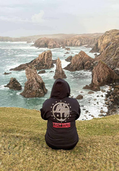 Raven Back Print Zip Hoodie – Norse Mythology Symbol of Wisdom and Protection