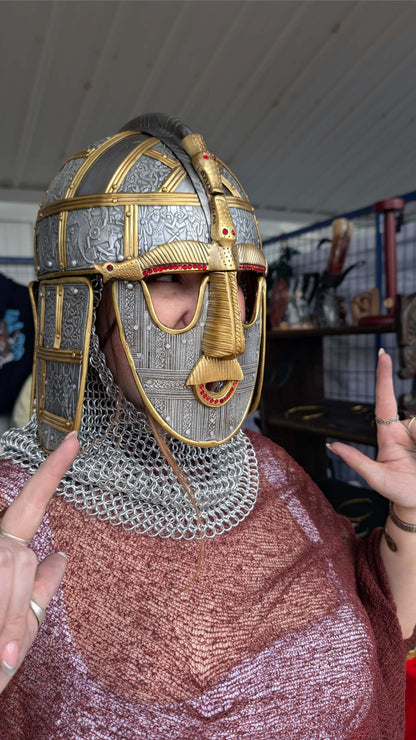 Sutton Hoo Deluxe Helmet Replica, 18 Gauge Steel