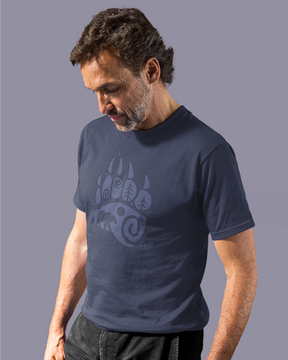 Unisex t-shirt Bear Paw, Navy Blue