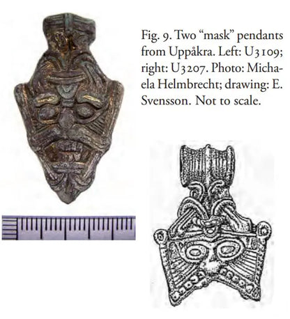 Odin Face Pendant – Viking Mask Amulet in Brass or Pewter