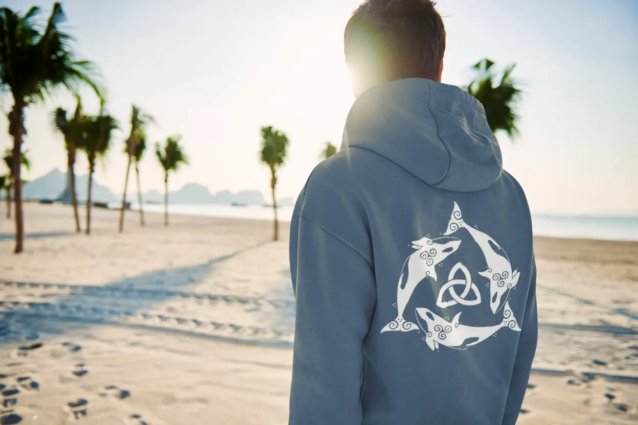 Unisex Hoodie – Orca Celtic Knot Back Print