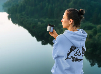 Orca Celtic Knot Back Print Hoodie – Unisex