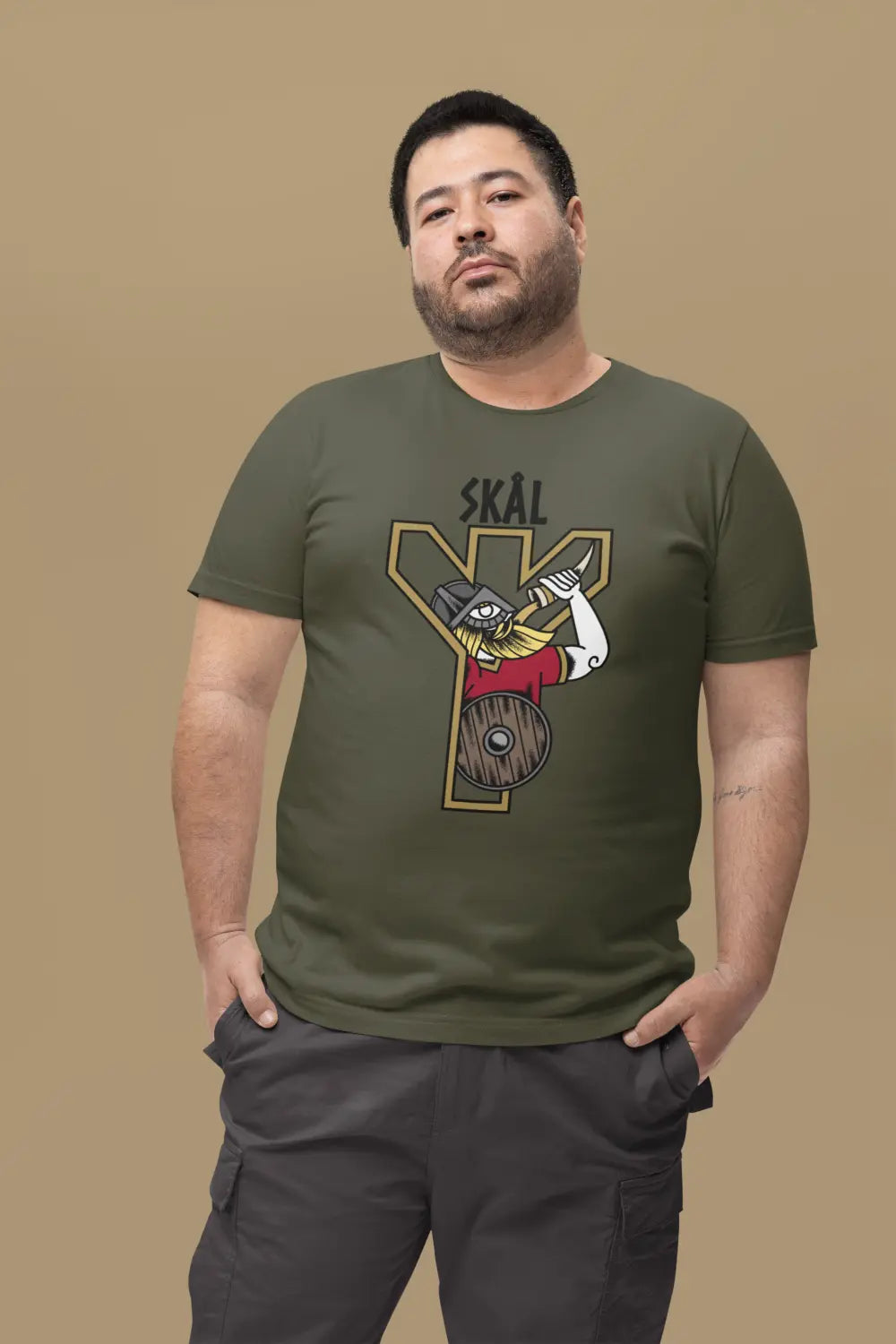 SKÁL Viking T-Shirt – Norse Warrior Horn & Rune Unisex Cotton Tee