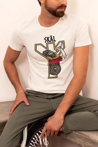 SKÁL Viking T-Shirt – Norse Warrior Horn & Rune Unisex Cotton Tee