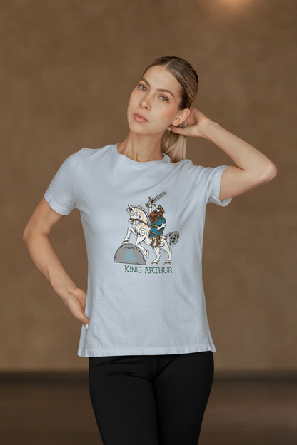 King Arthur Riding Llamrei – Triumph in Celtic Art Unisex T-Shirt | LostRavn Collection