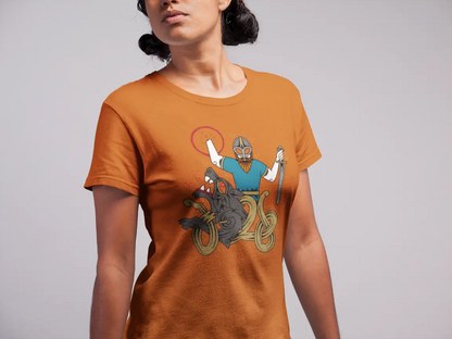 Bound by Fate Viking T-Shirt – Tyr & Fenrir Norse Mythology Unisex Cotton Tee