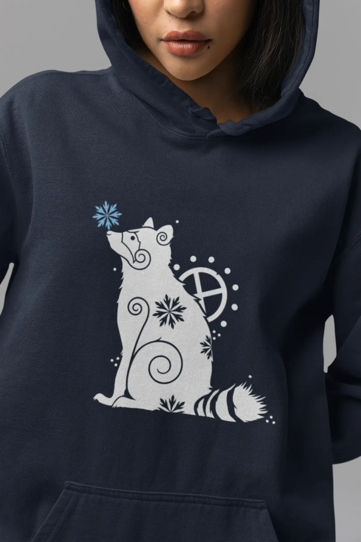 Unisex Hoodie with Nordic Raccoon Motif