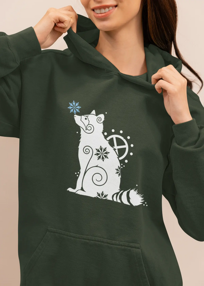 Unisex Hoodie with Nordic Raccoon Motif