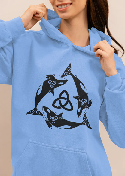 Orca Celtic Knot Hoodie – Power, Freedom & Ocean Spirit