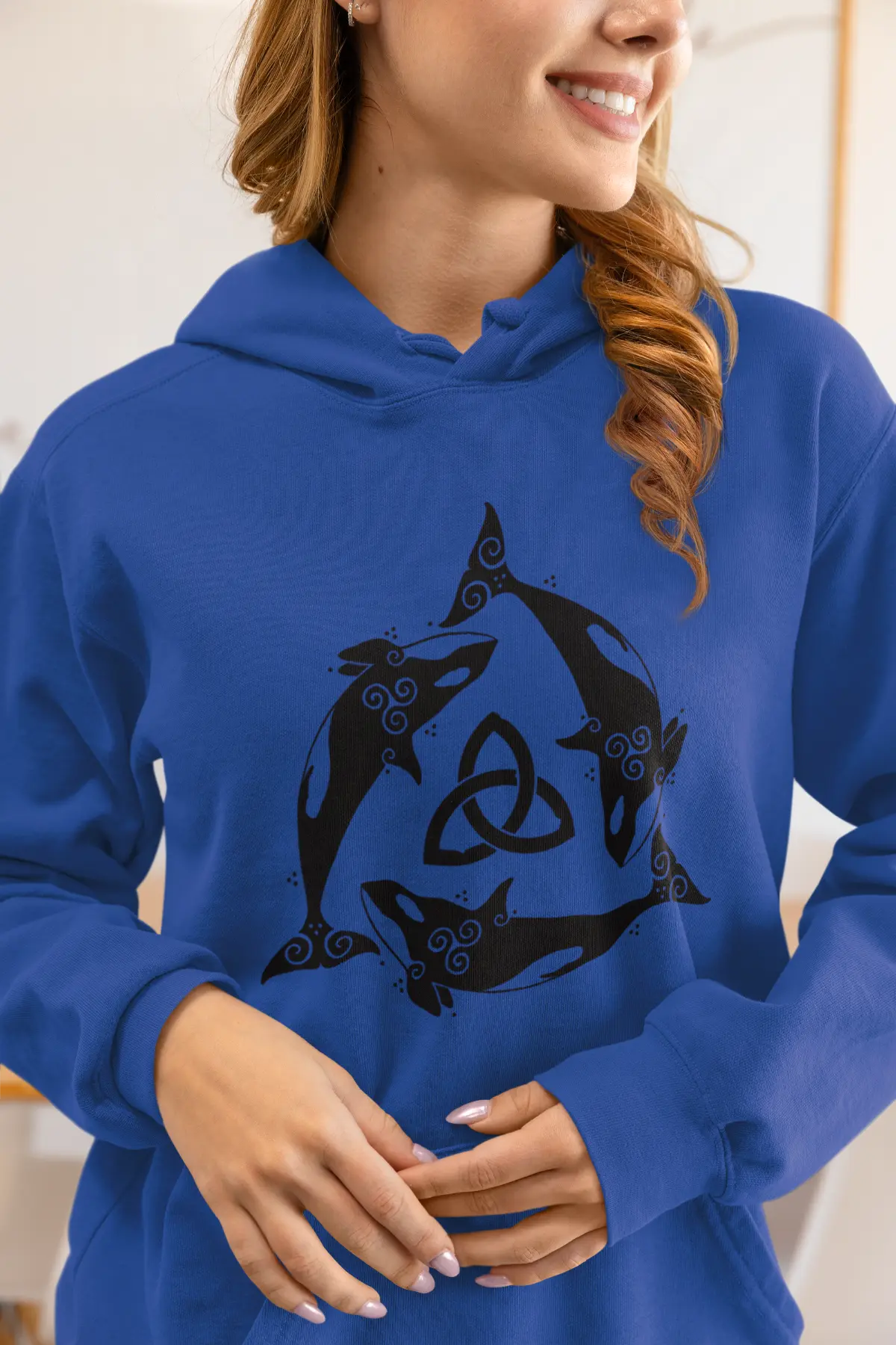 Orca Celtic Knot Hoodie – Power, Freedom & Ocean Spirit
