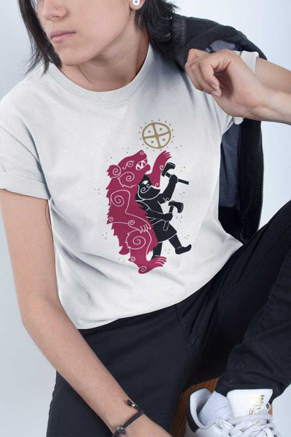 Bear Skin Berserker Unisex T-Shirt – Viking Warrior Spirit | LostRavn