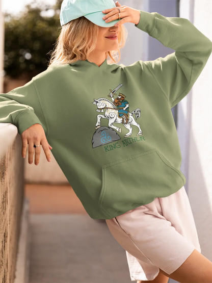 King Arthur & Llamrei Hoodie – Mythic Horse & Hero Pullover | LostRavn Collection