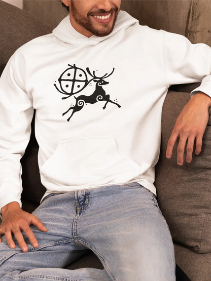 Horned Guardian Deer Hoodie – Nature & Myth Inspired
