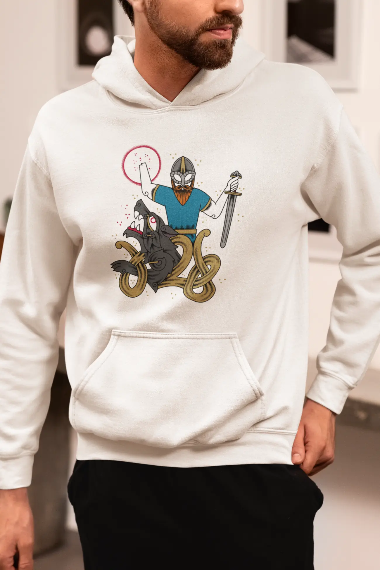 Tyr & Fenrir Hoodie – Norse Mythology Clothing | Viking Saga of Sacrifice