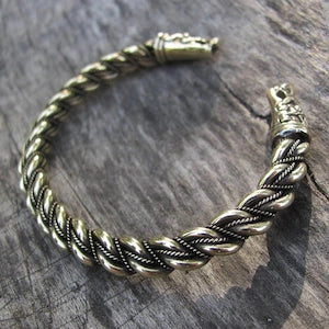 Premium Viking Gotland Bracelet with Dragon Heads – Handmade Norse Arm Ring by AlgizRune