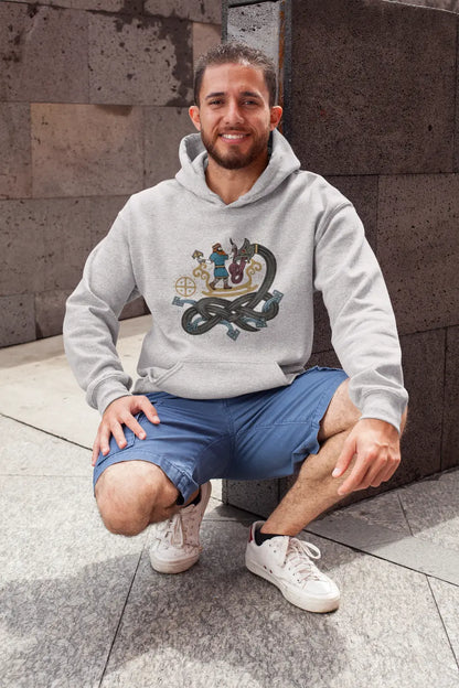 Thor vs. Jörmungandr Hoodie – Norse Mythology Ragnarok Battle | LostRavn Collection