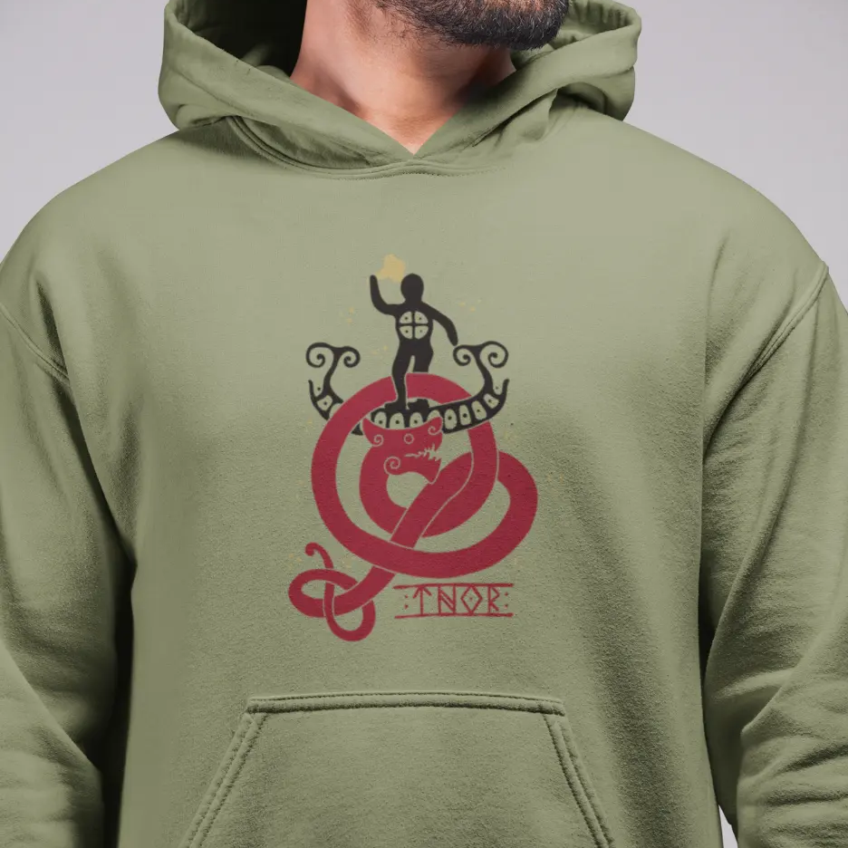 Last Stand of Thor Hoodie – Ragnarok Norse Mythology | LostRavn Collection