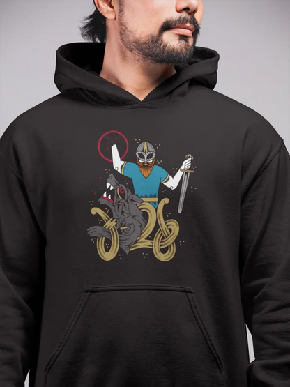 Tyr & Fenrir Hoodie – Norse Mythology Clothing | Viking Saga of Sacrifice