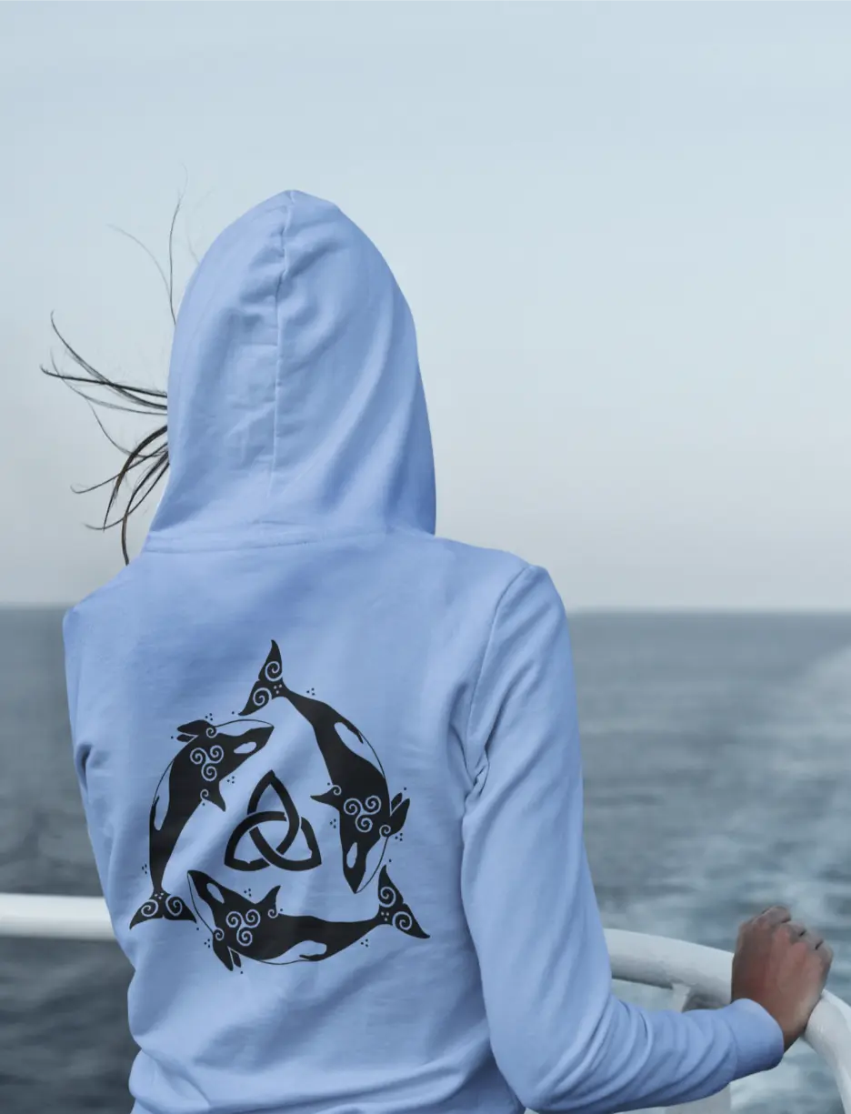 Orca Celtic Knot Back Print Hoodie – Unisex
