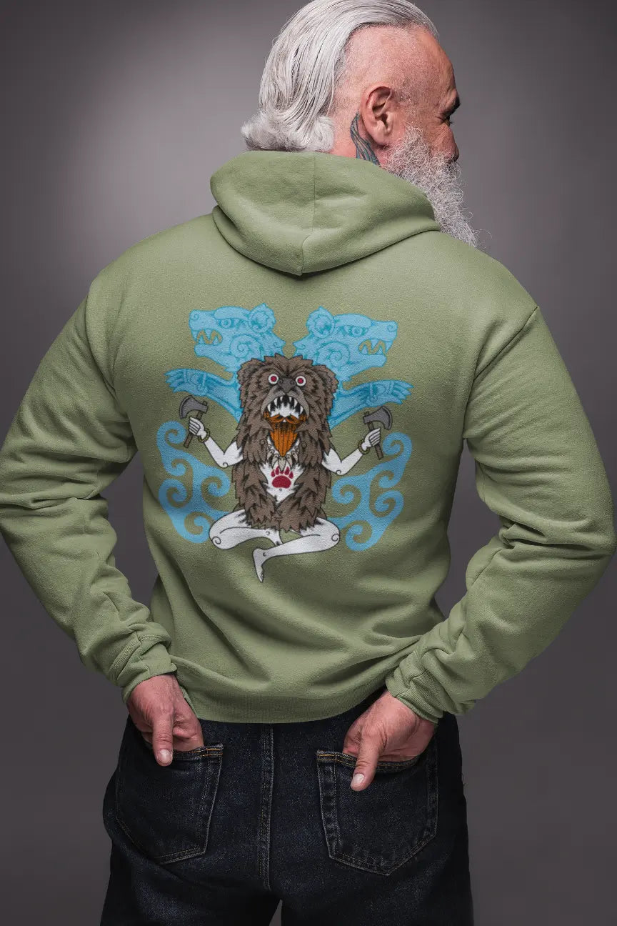 Viking Berserker Ritual Hoodie – Bear Skin Warrior Legend