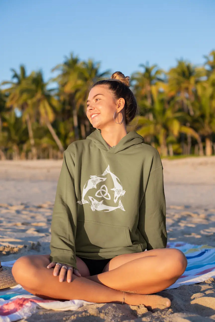 Orca Celtic Knot Hoodie – Strength, Freedom & Ocean Spirit