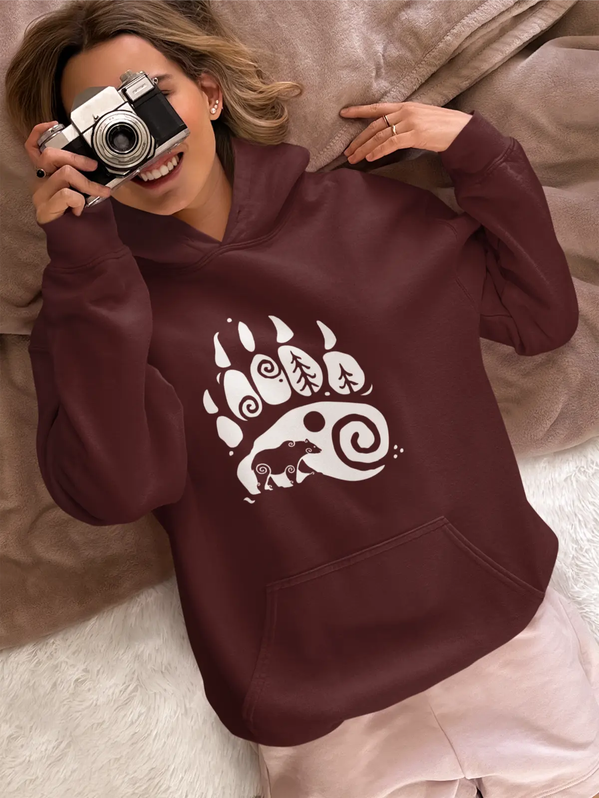 Bear Paw Unisex Hoodie – Harness the Power of the Wild | LostRavn Collection