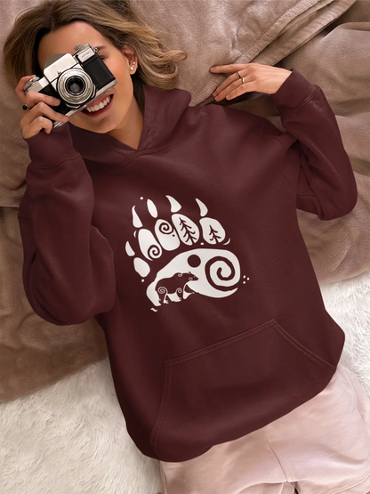 Bear Paw Unisex Hoodie – Harness the Power of the Wild | LostRavn Collection