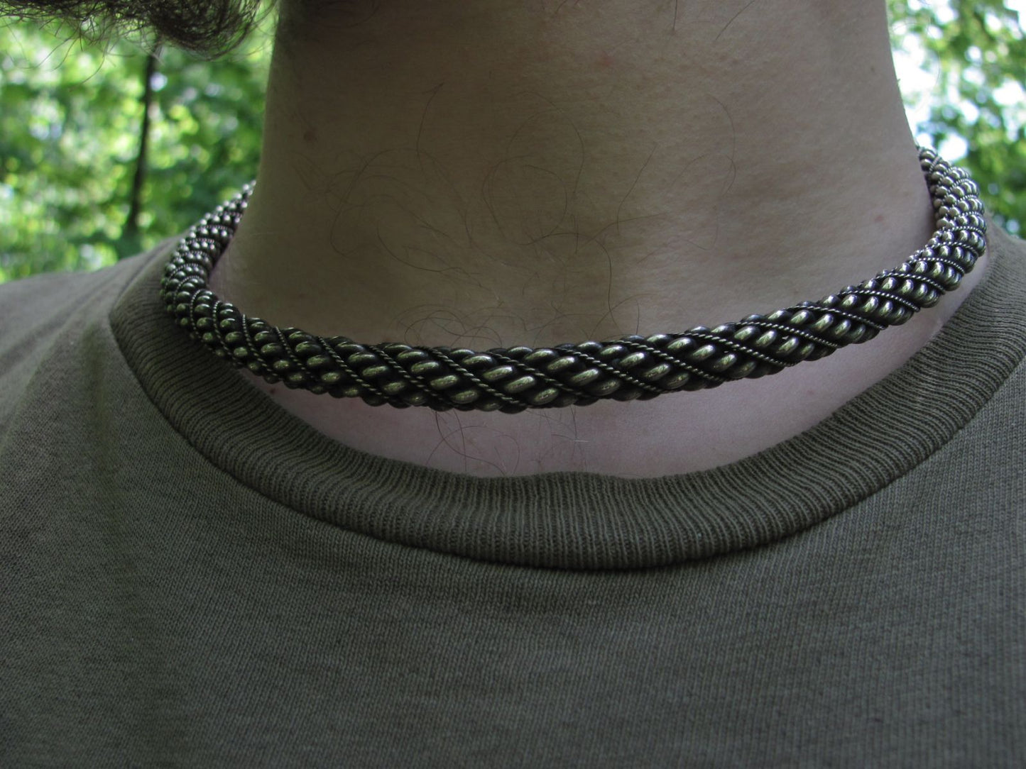 Handmade Viking King Twisted Torque / Neck Ring, Silver