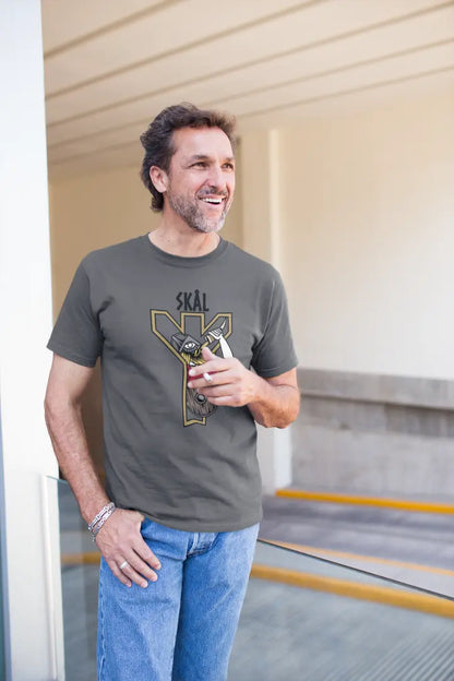 SKÁL Viking T-Shirt – Norse Warrior Horn & Rune Unisex Cotton Tee