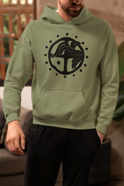 Raven Hoodie – Huginn & Muninn Norse Mythology Unisex Pullover | Odin’s Guardians | LostRavn Collection