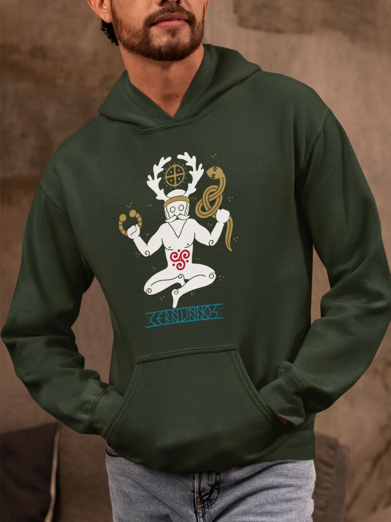Cernunnos Hoodie – Celtic Horned God of Nature & Rebirth | LostRavn Collection