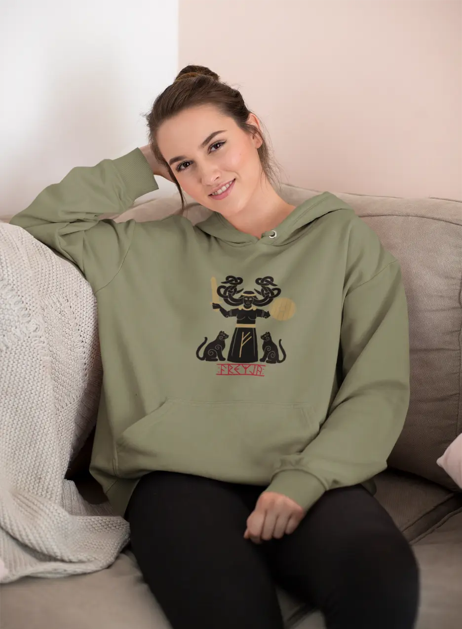 Freyja Unisex Hoodie – Norse Goddess of Strength, Beauty & Passion | LostRavn Collection