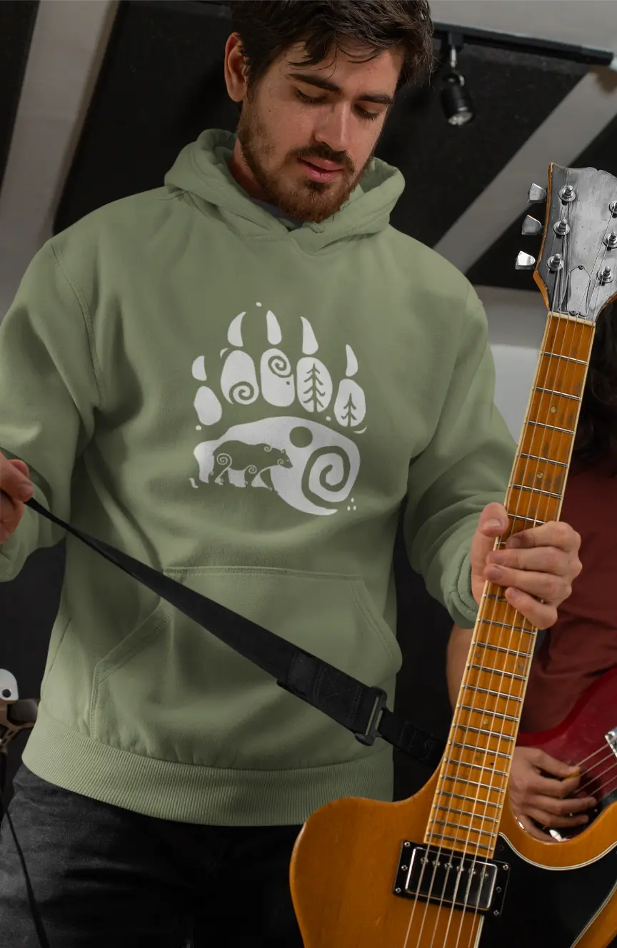 Bear Paw Unisex Hoodie – Harness the Power of the Wild | LostRavn Collection