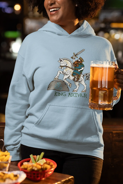 King Arthur & Llamrei Hoodie – Mythic Horse & Hero Pullover | LostRavn Collection