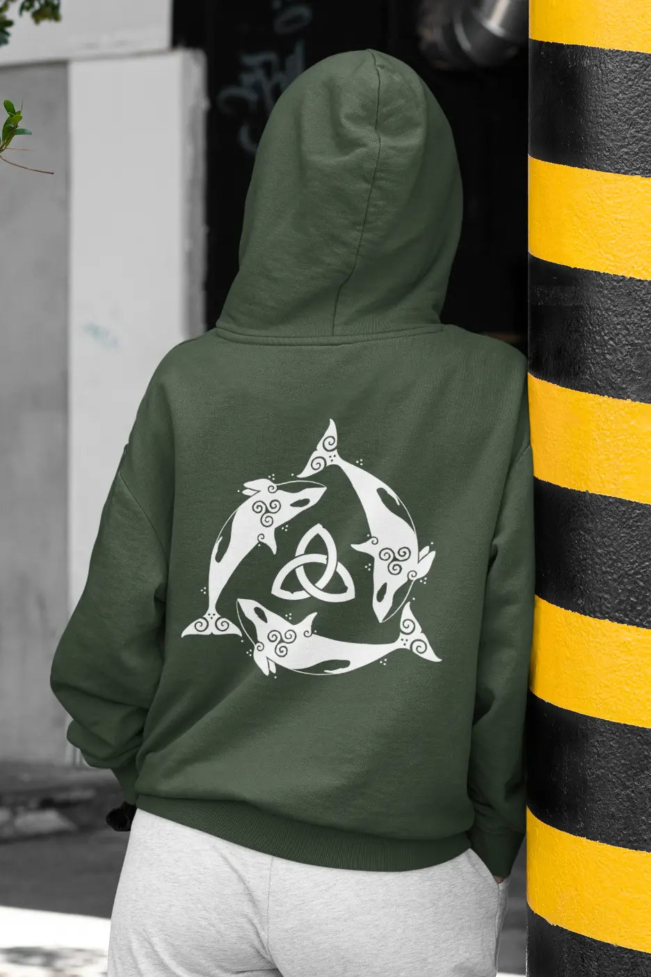 Unisex Hoodie – Orca Celtic Knot Back Print