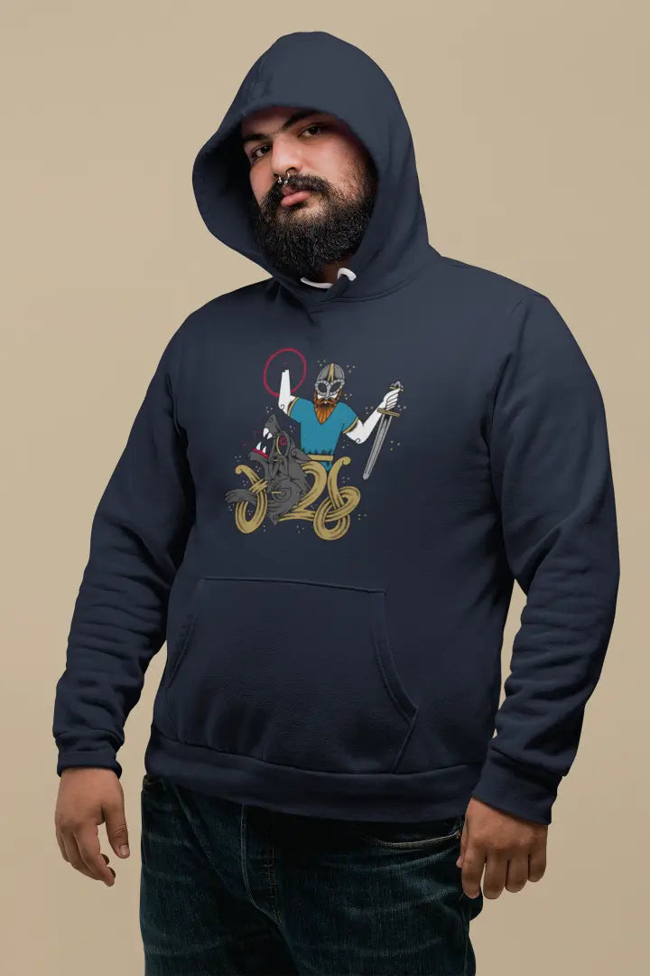 Tyr & Fenrir Hoodie – Norse Mythology Clothing | Viking Saga of Sacrifice