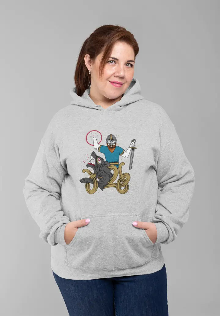 Tyr & Fenrir Hoodie – Norse Mythology Clothing | Viking Saga of Sacrifice