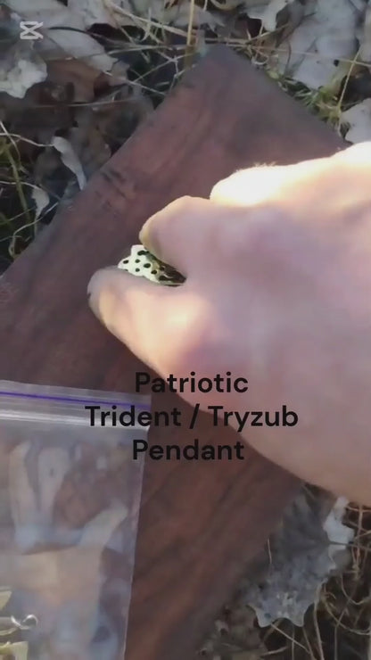Ukrainian Tryzub Pendant Inspired by Kozak Warriors’ Swords – Reclaimed Brass