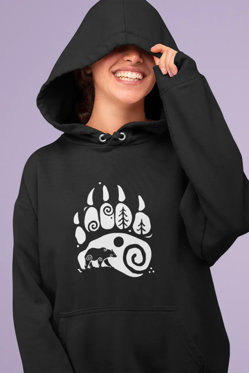 Bear Paw Unisex Hoodie – Harness the Power of the Wild | LostRavn Collection