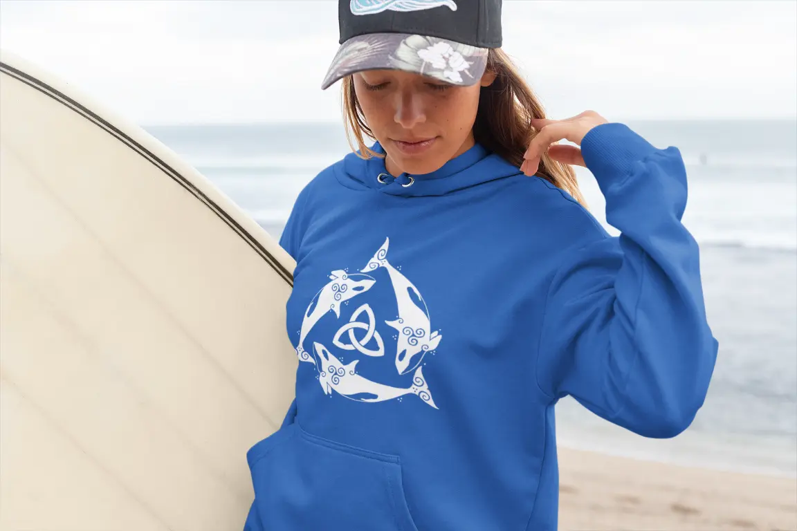 Orca Celtic Knot Hoodie – Strength, Freedom & Ocean Spirit